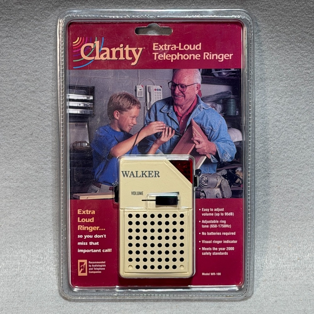 Telephone Ringer Walker WR-100 Clarity Extra Loud 95dB Hearing Assistance New